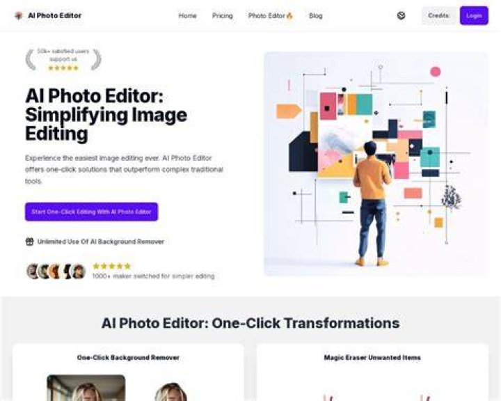 AI photo processing tool interface