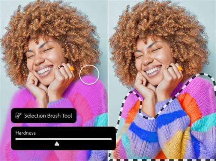 Brush tool for precise image selection in AI editor