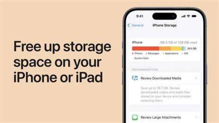Checking and freeing up storage space on a smartphone