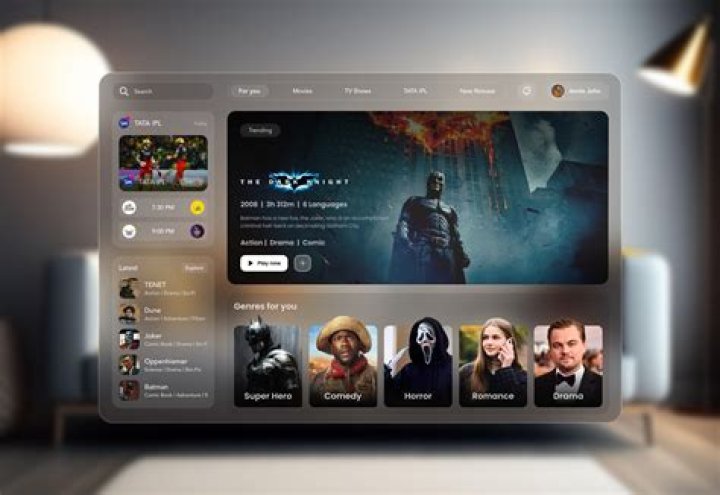 Clean and intuitive streaming platform user interface