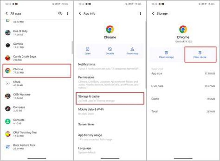 How to clear browser cache and app data on Android