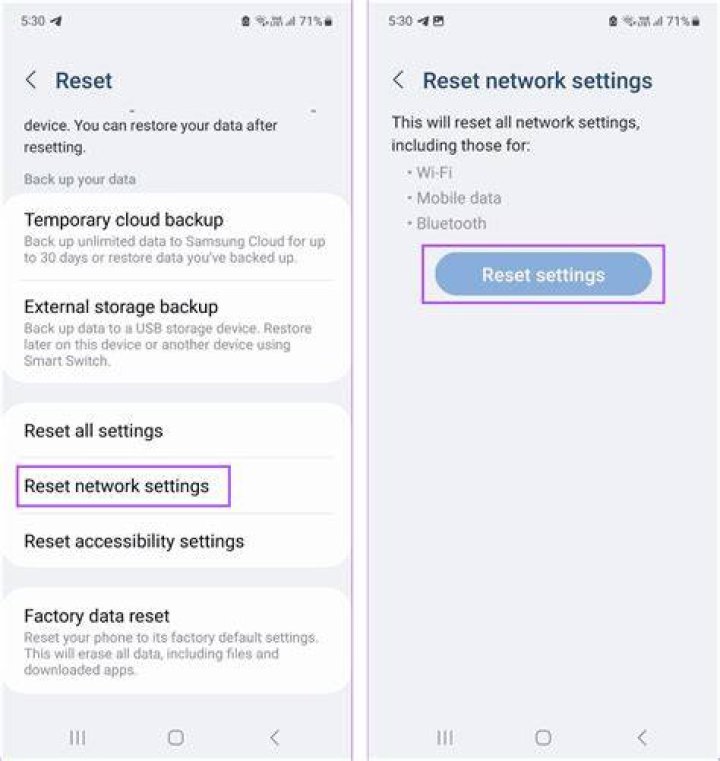 How to reset network settings and APN on Android