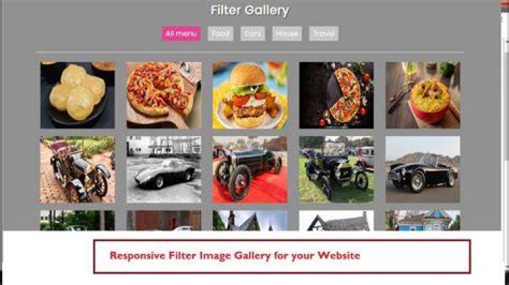 Search and filter image gallery platform navigation